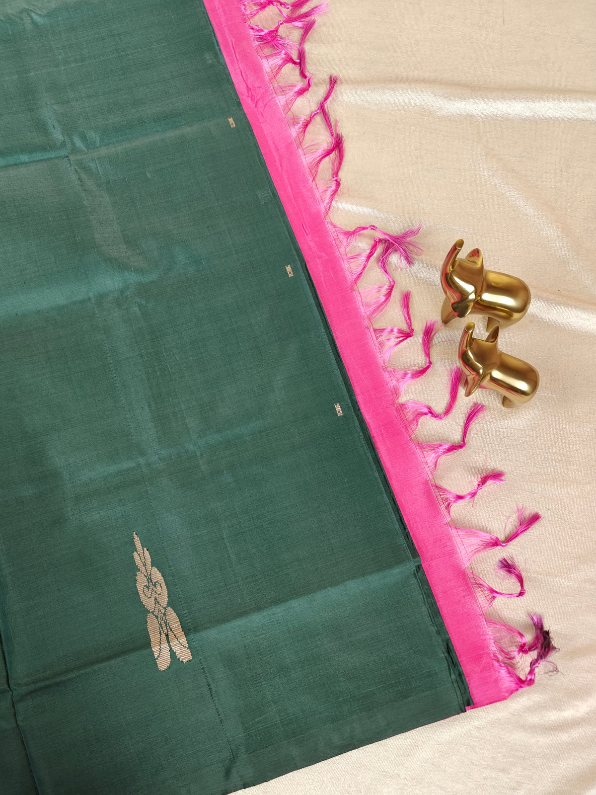 Chinnalampattu Saree- Green with Pink