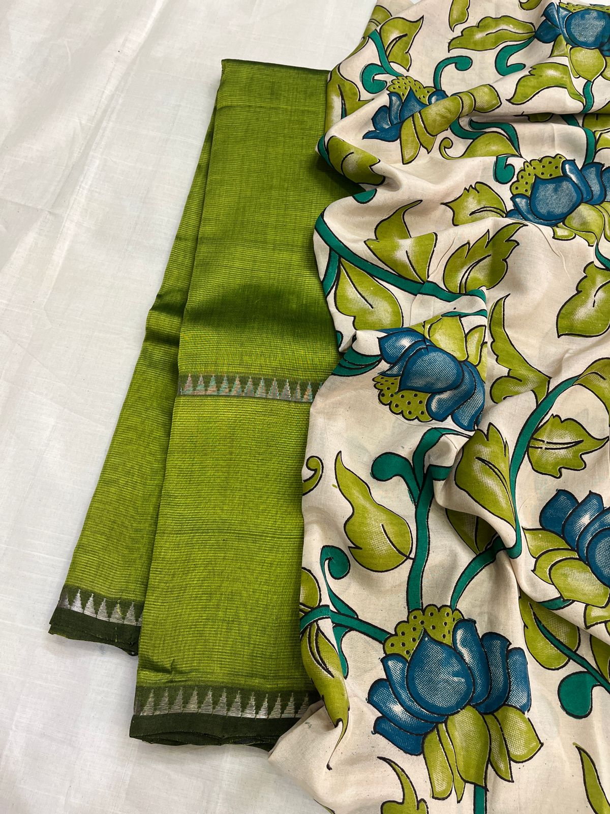 Mangalagiri Pattu Saree - Green