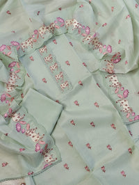 Semi Tussar Kota Unstitched Salwar - Pastel Green