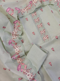 Semi Tussar Kota Unstitched Salwar - Pastel Green