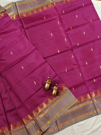 Chinnalampattu Border - Magenta Pink with Pastel Green