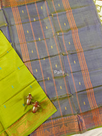 Chinnalampattu Border - Green with Dual Shade of Greenish Grey