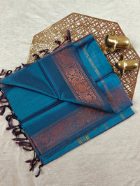 Chinnalampattu Vanasingaram Pattern - Peacock Blue
