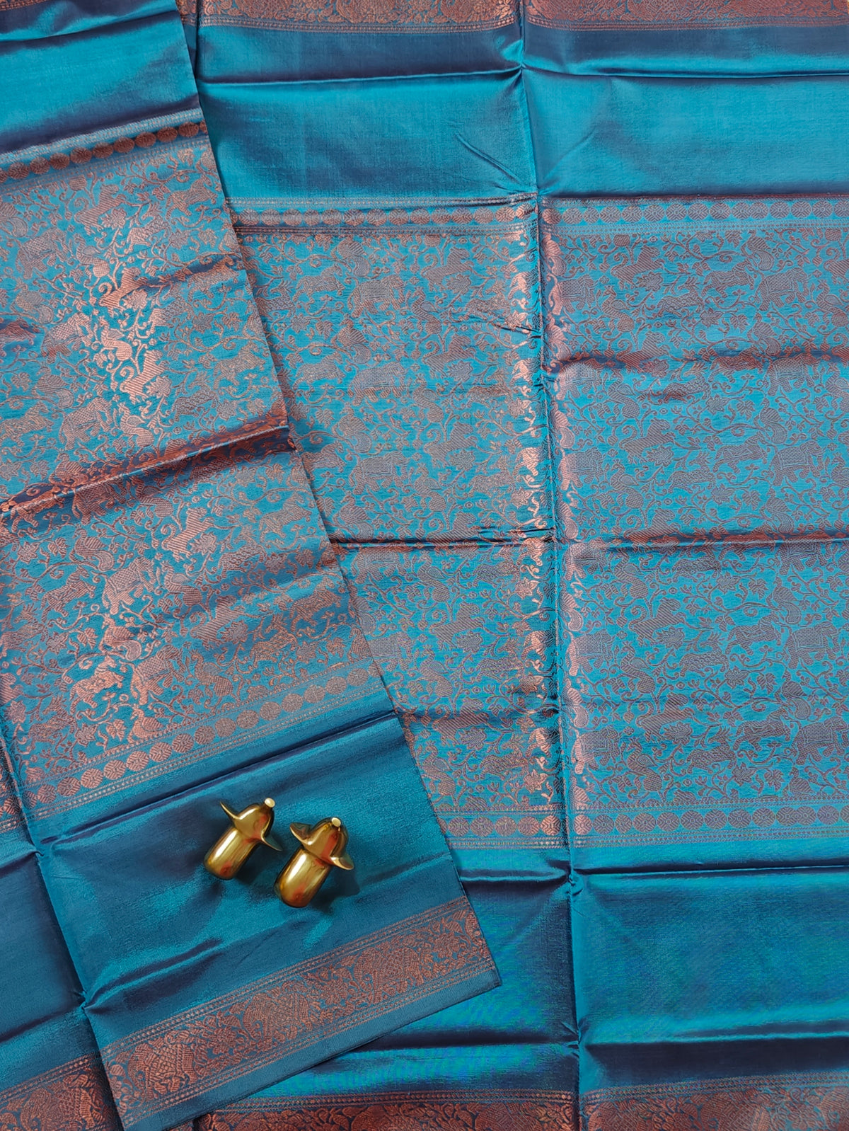 Chinnalampattu Vanasingaram Pattern - Peacock Blue
