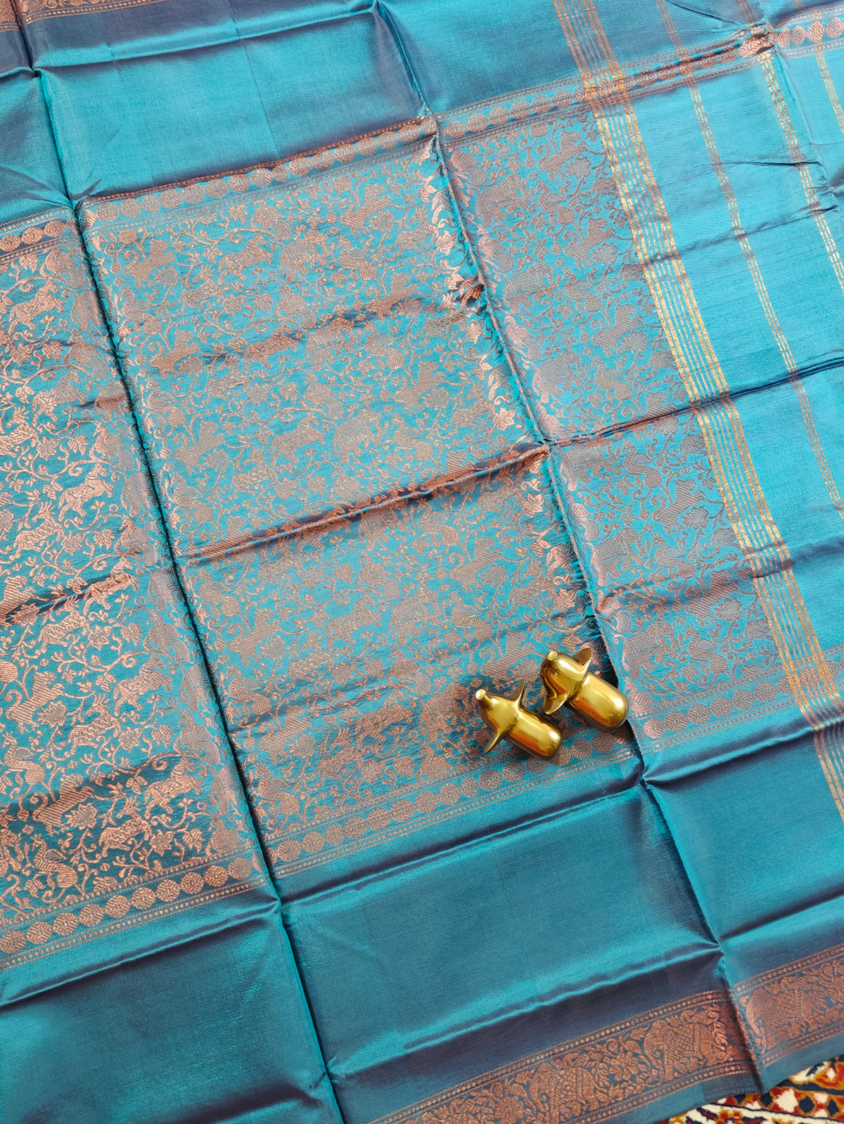 Chinnalampattu Vanasingaram Pattern - Peacock Blue