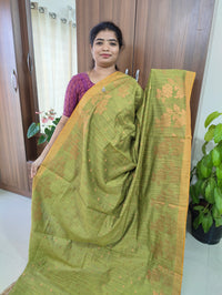 Fancy Silk Cotton -  Green with Violet