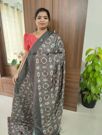 Grey Crackle Silk Saree