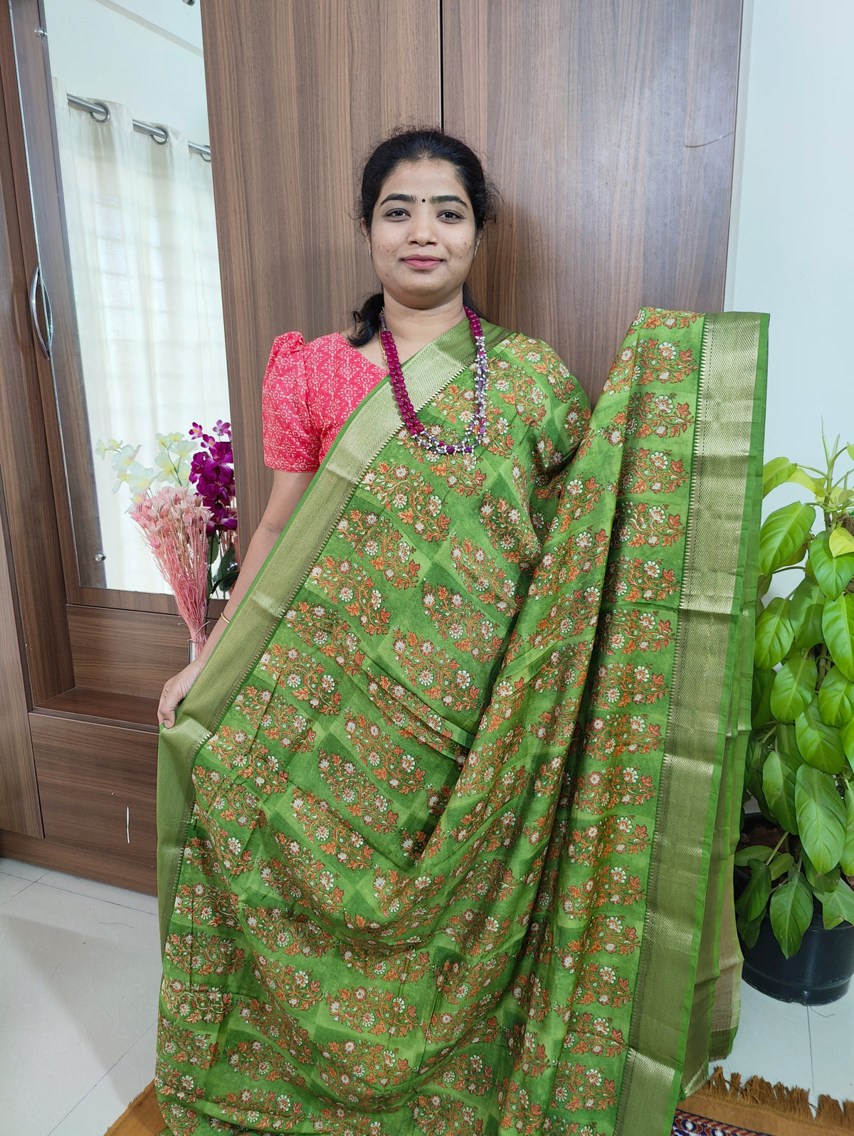 Semi Moonga Silk Saree -  Green