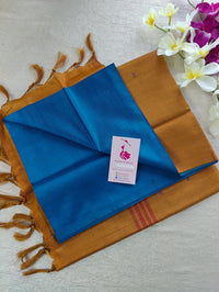 Blue with Brown Pallu Handwoven Chinnalampattu Saree