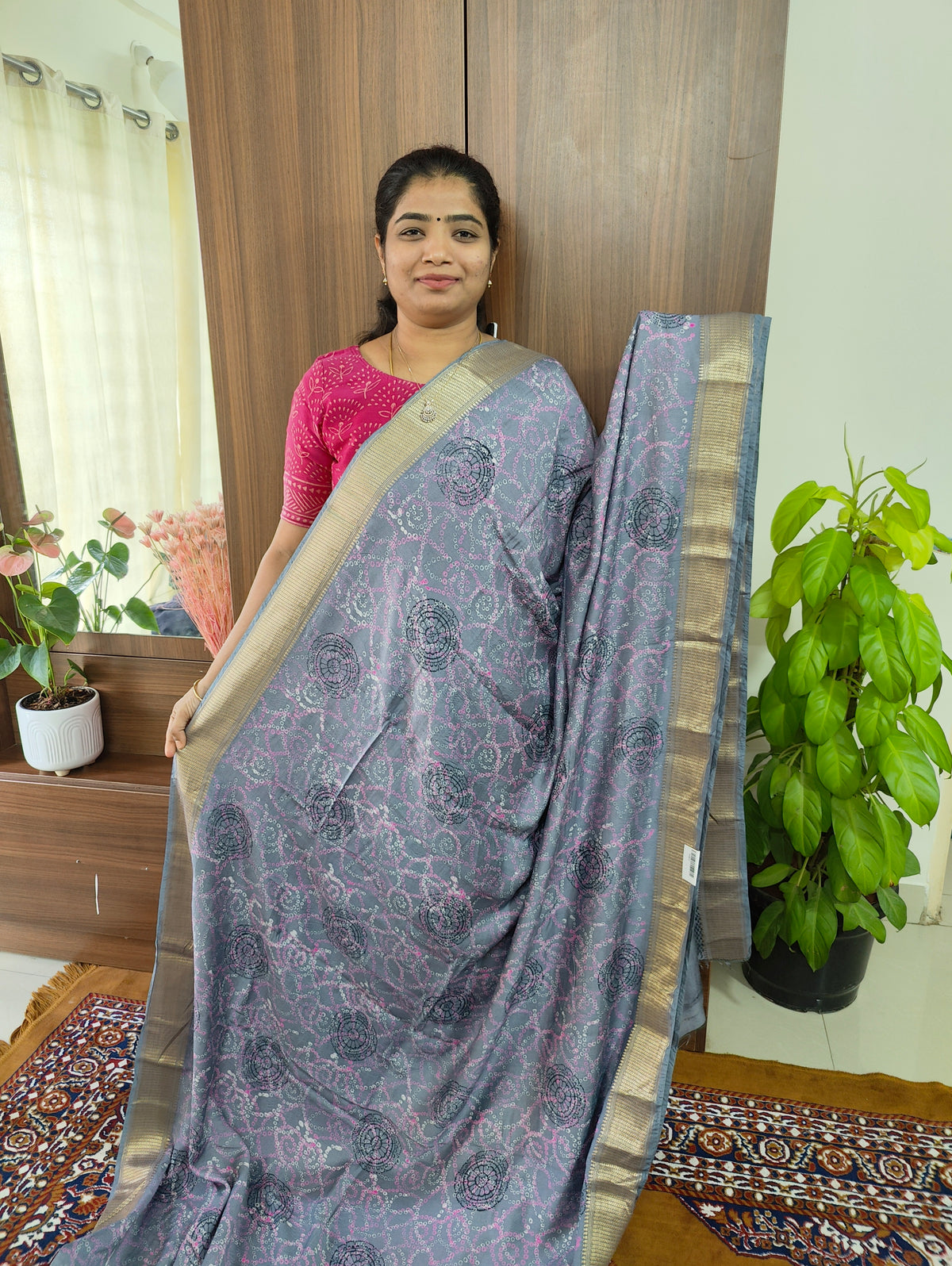 Semi Moonga Silk Saree -  Grey