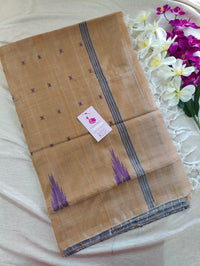 Grey Shade with Sandal Pallu Handwoven Chinnalampattu Saree