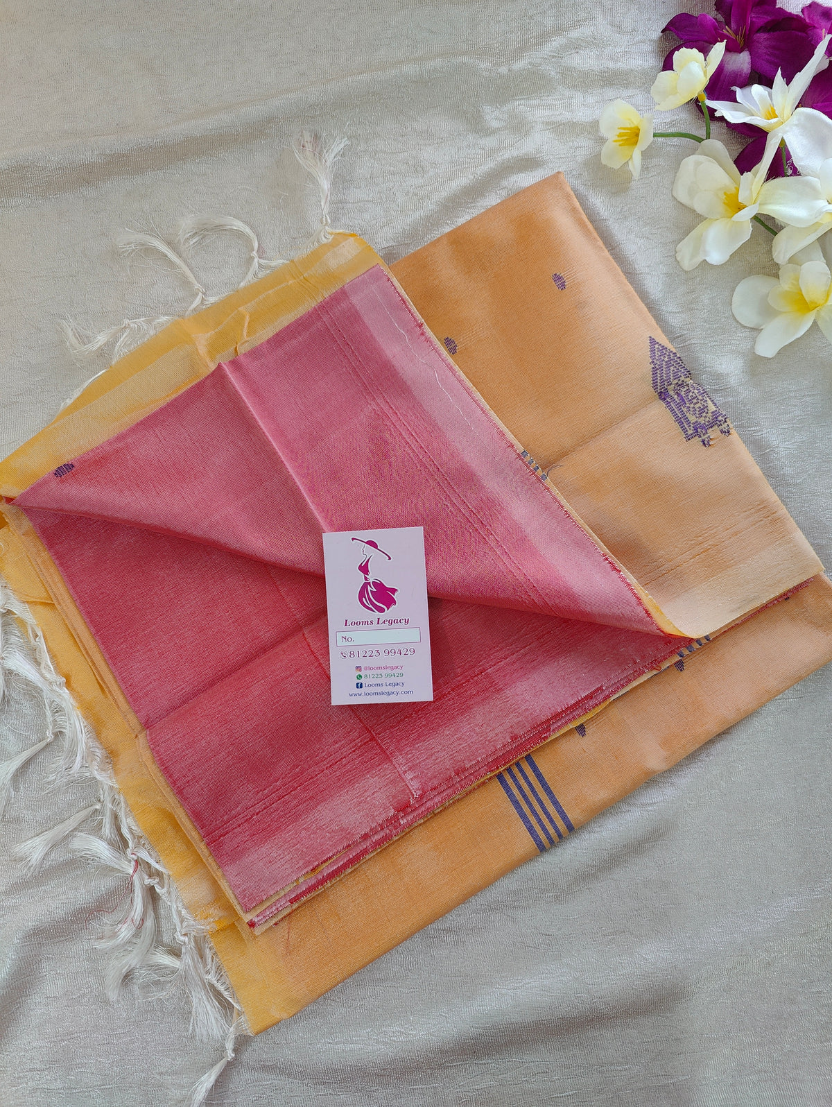 Pink with Sandal Pallu Handwoven Chinnalampattu Saree