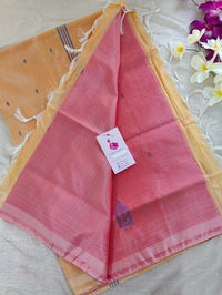 Pink with Sandal Pallu Handwoven Chinnalampattu Saree