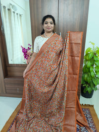 Semi Tussar Georgette with Zari Woven Saree Border -  Rust Orange