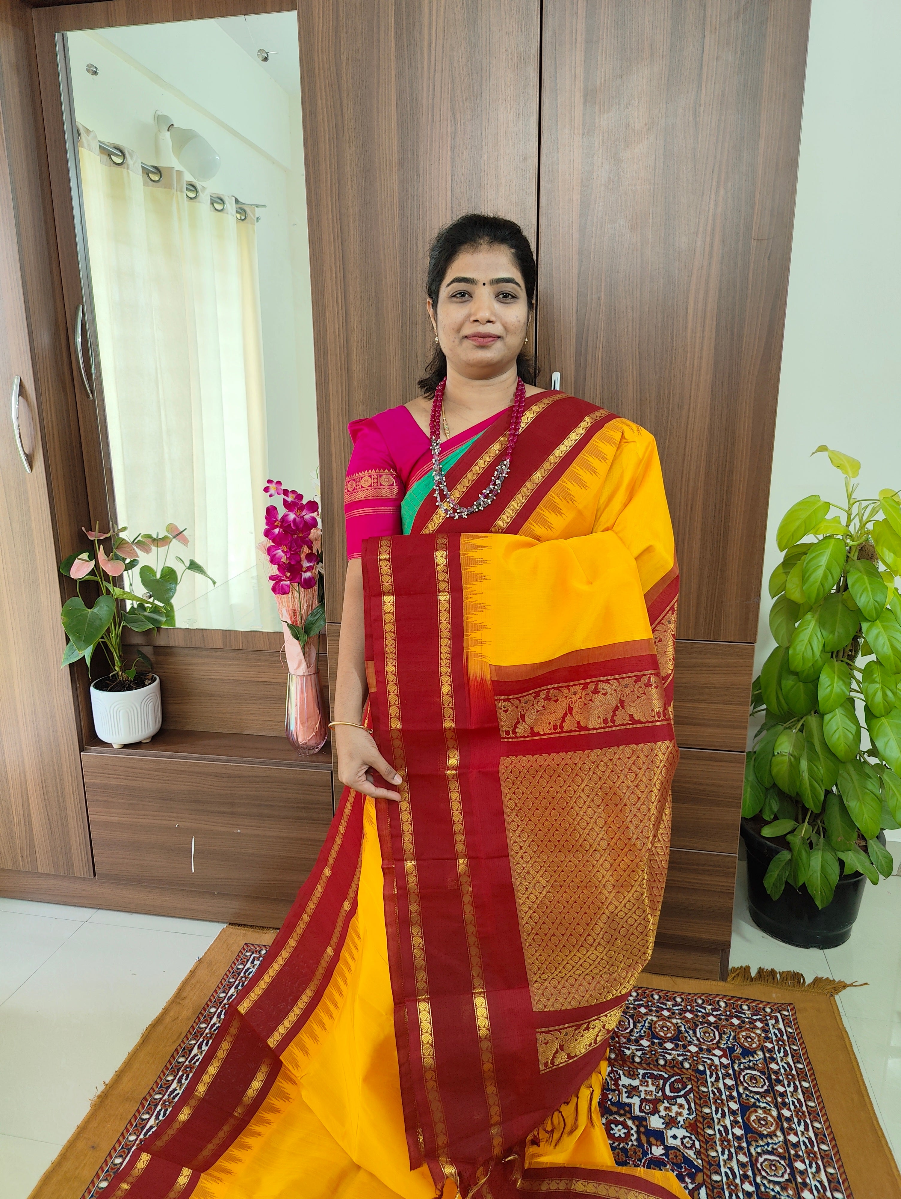 Buy Mango Yellow Banarasi Chanderi Saree online-Karagiri – Karagiri Global