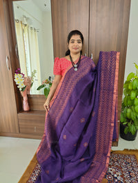 Handloom Linen Sarees - Purple