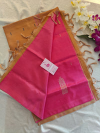 Pink with Light Brown Pallu Handwoven Chinnalampattu Saree