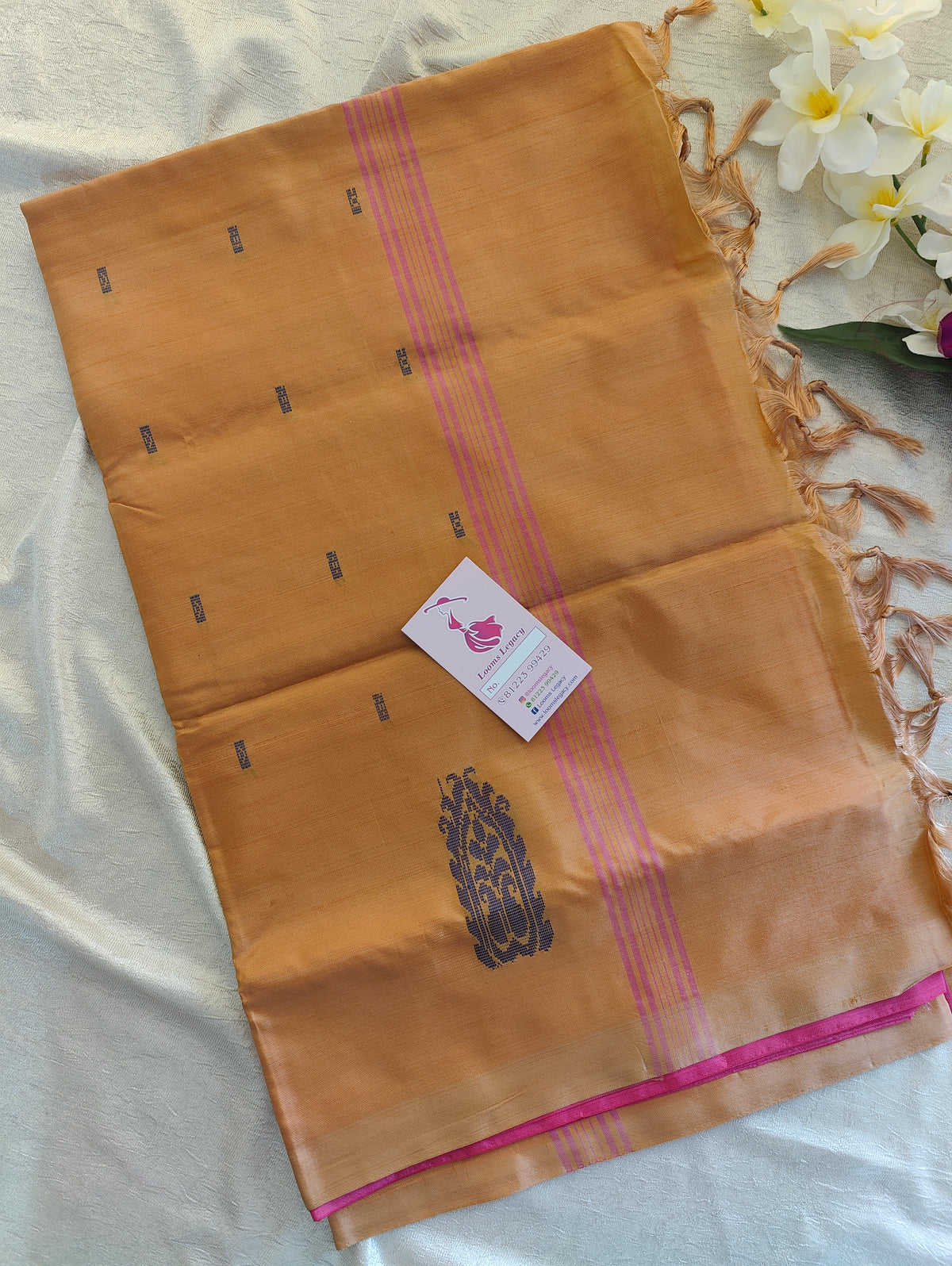 Pink with Light Brown Pallu Handwoven Chinnalampattu Saree