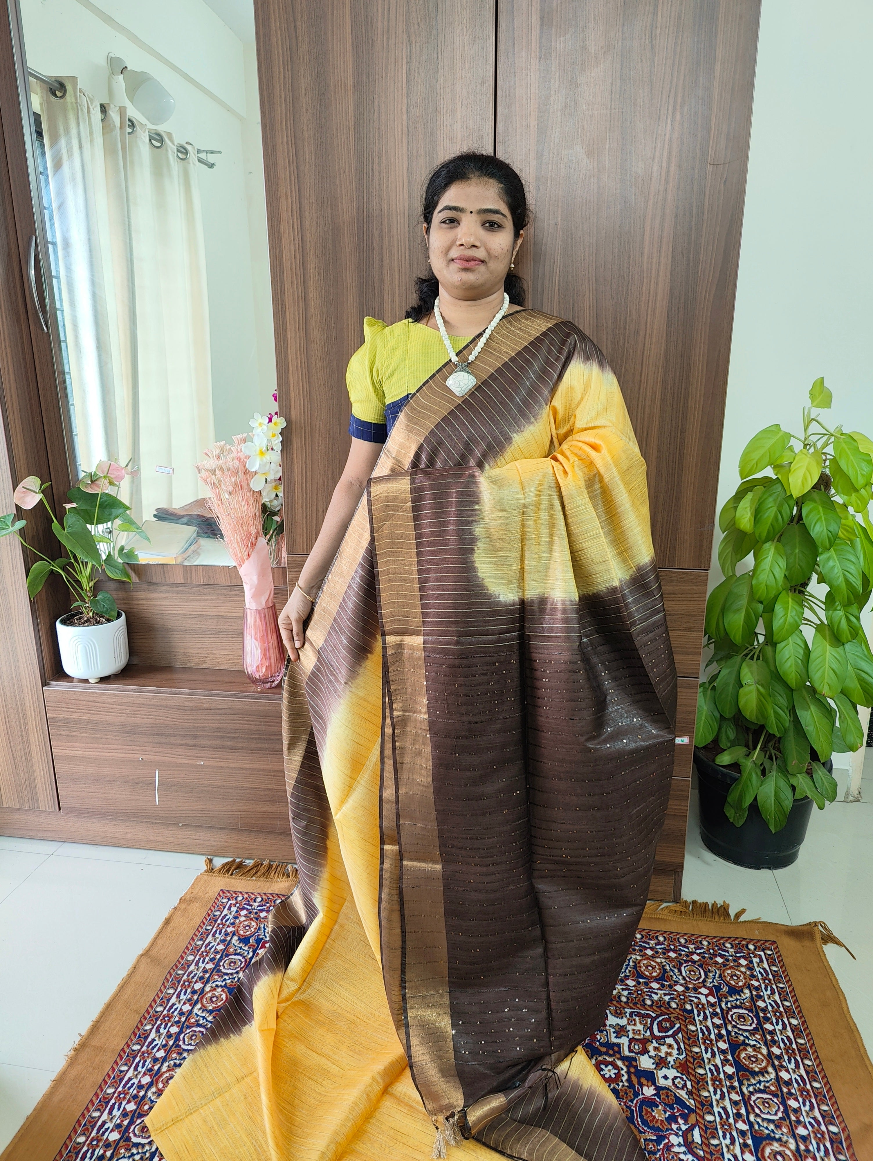 Buy SheenKraft Women Orange Tussar Ghicha Silk Handloom Bhagalpuri Saree  (Free Size) Online at Best Prices in India - JioMart.