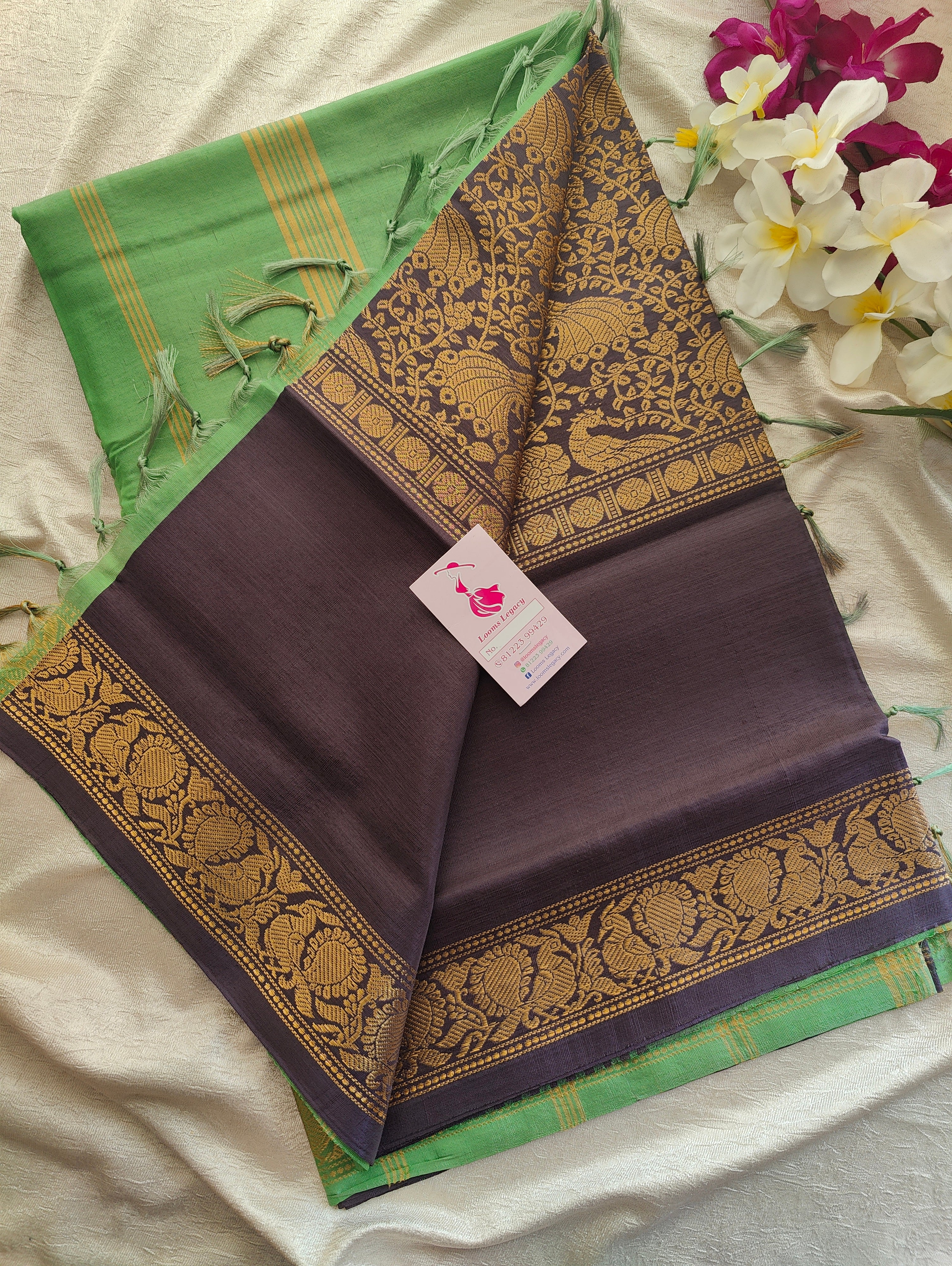 Elegant Vipina - Handloom Muppagam Vanasingaram Kanchipuram Silk Saree