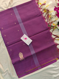 Dual Shade Maroon cum Green with Purple Pallu Handwoven Chinnalampattu Saree