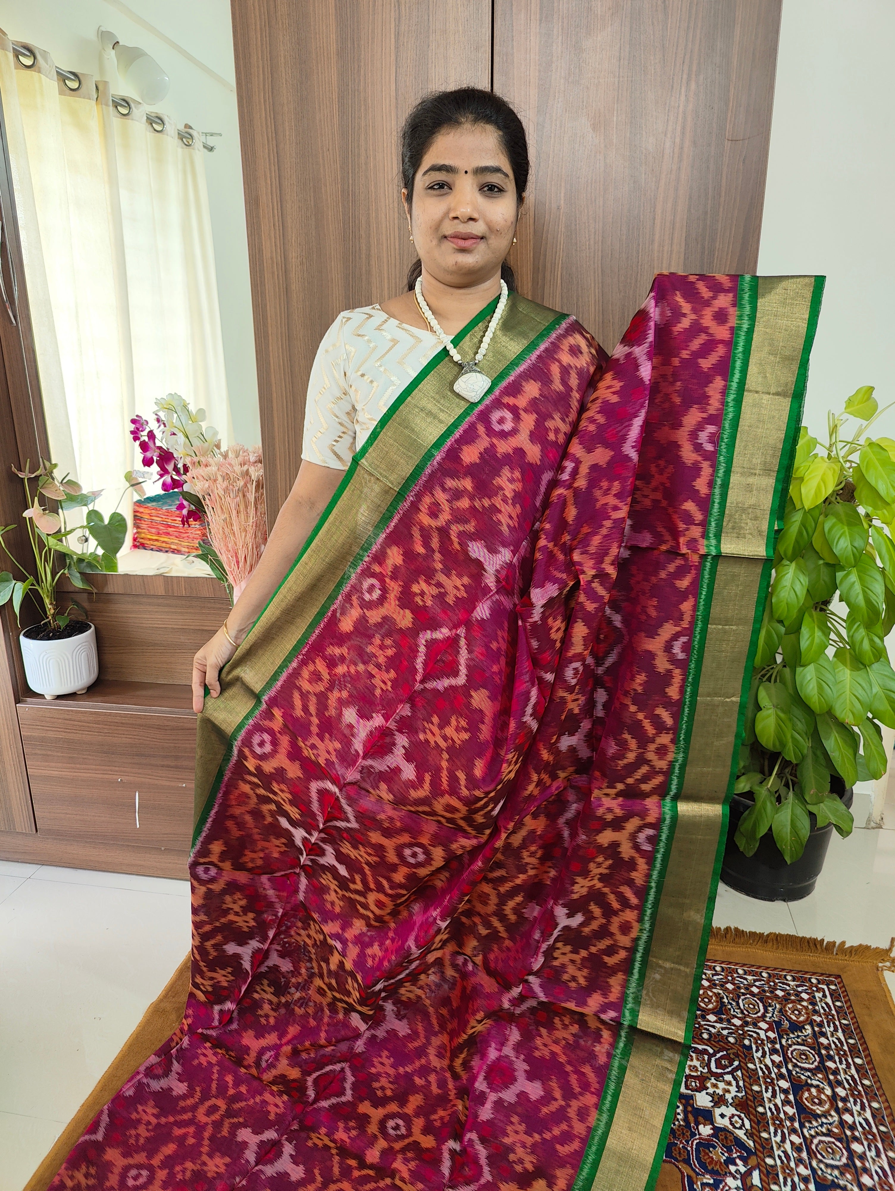 Pochampally Ikkat Pochampally Silk Saree Light Weight With Blouse |  Handloom Sarees -PISS7K0098 - HandloomWear