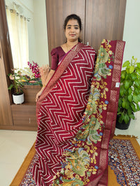 Semi Tussar Georgette with Zari Woven Saree Border -  Dark Purple