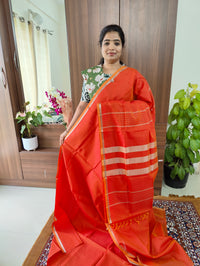 Mangalagiri Silk Cotton - Reddish Orange