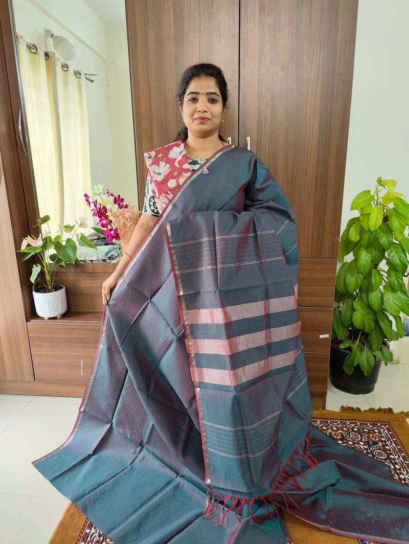 Mangalagiri Silk Cotton - Peacock Blue