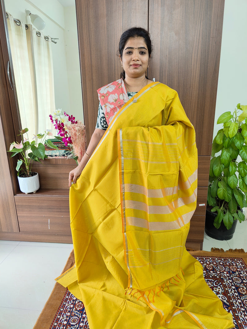 Mangalagiri Silk Cotton - Lime Yellow