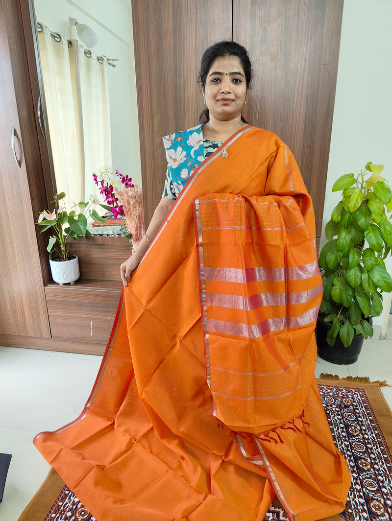 Mangalagiri Silk Cotton - Orange