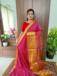 Soft Patola Sarees with Kanjivaram Border - Pink