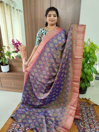 Soft Patola Saree with Zari Woven Border - Pastel Violet with Onion Pink