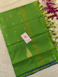 Blue with Green Pallu Handwoven Chinnalampattu Saree