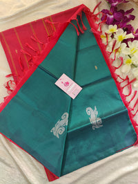 Sea Green with Pink Pallu Handwoven Chinnalampattu Saree