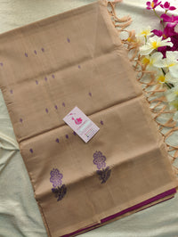 Purple with Cream Pallu Handwoven Chinnalampattu Saree