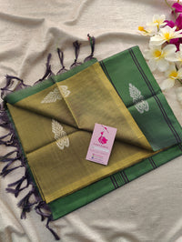 Green with Dark Green Pallu Handwoven Chinnalampattu Saree