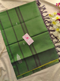 Green with Dark Green Pallu Handwoven Chinnalampattu Saree