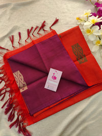 Purple with Red Pallu Handwoven Chinnalampattu Saree