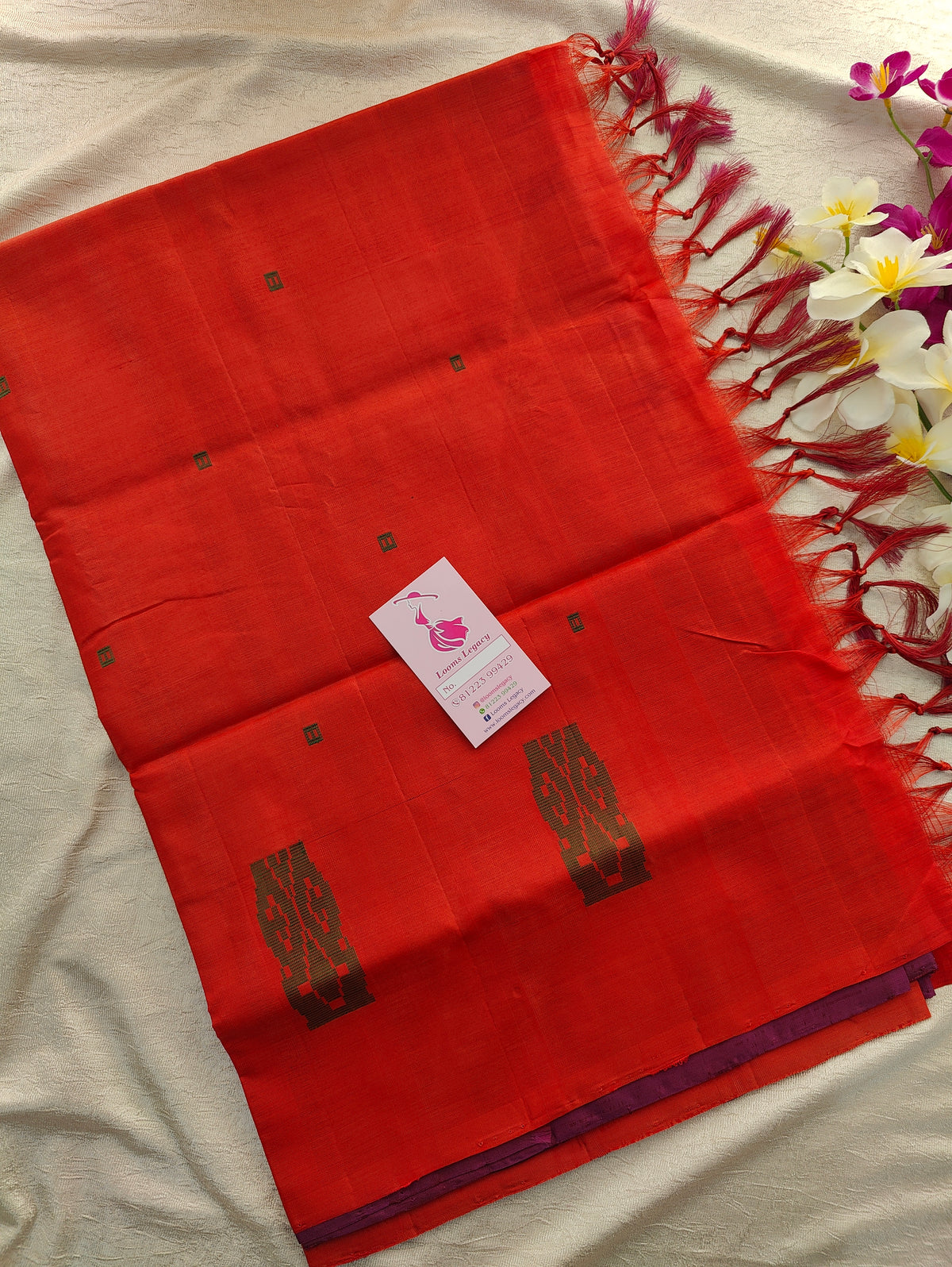 Purple with Red Pallu Handwoven Chinnalampattu Saree