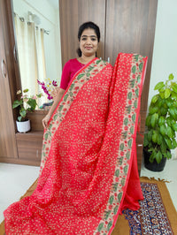 Semi Chanderi Saree - Dark  Peach