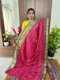 Soft Patola Sarees -  Pink & Green Shade