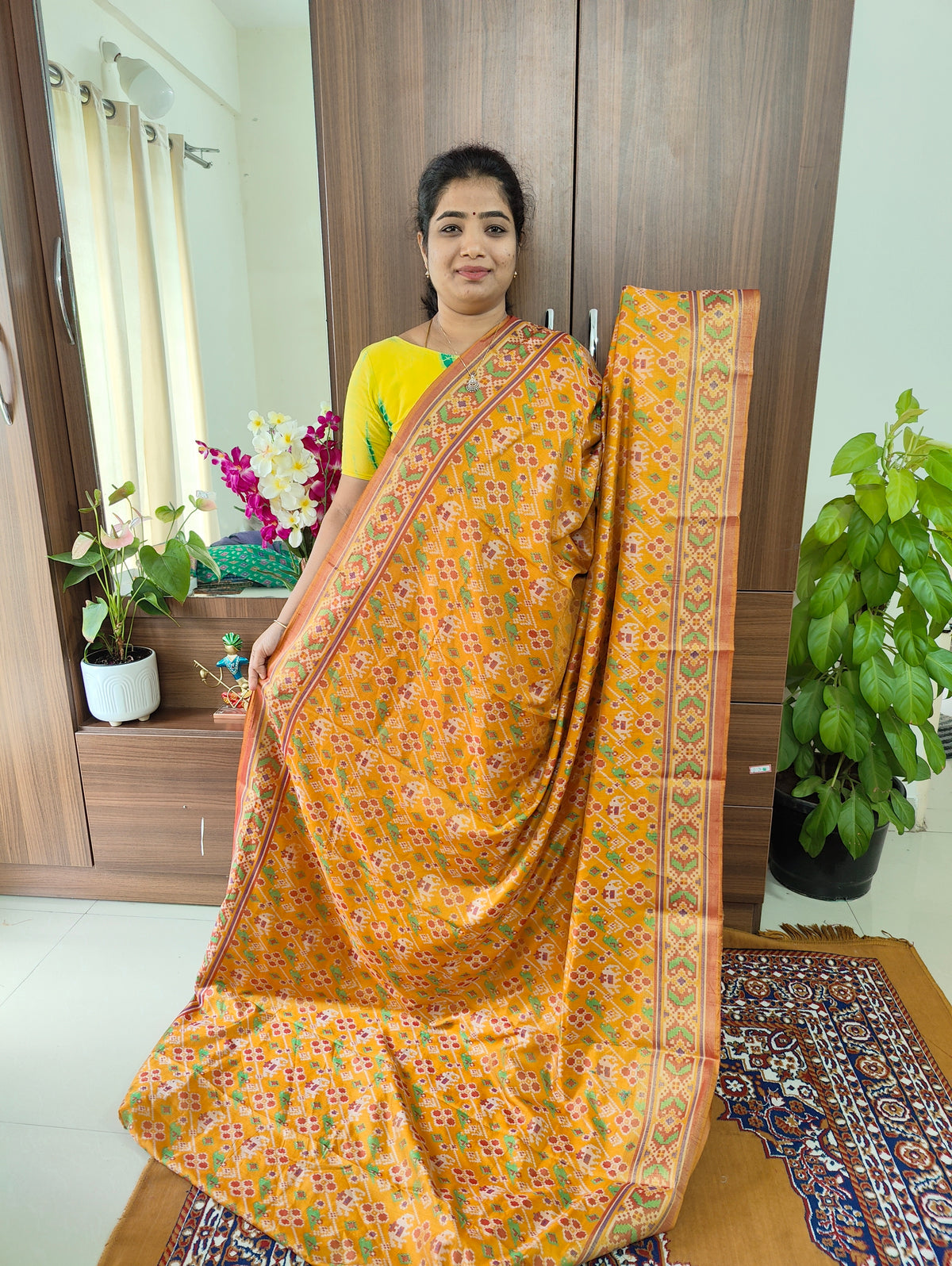 Soft Patola Sarees -  Mustard Yellow