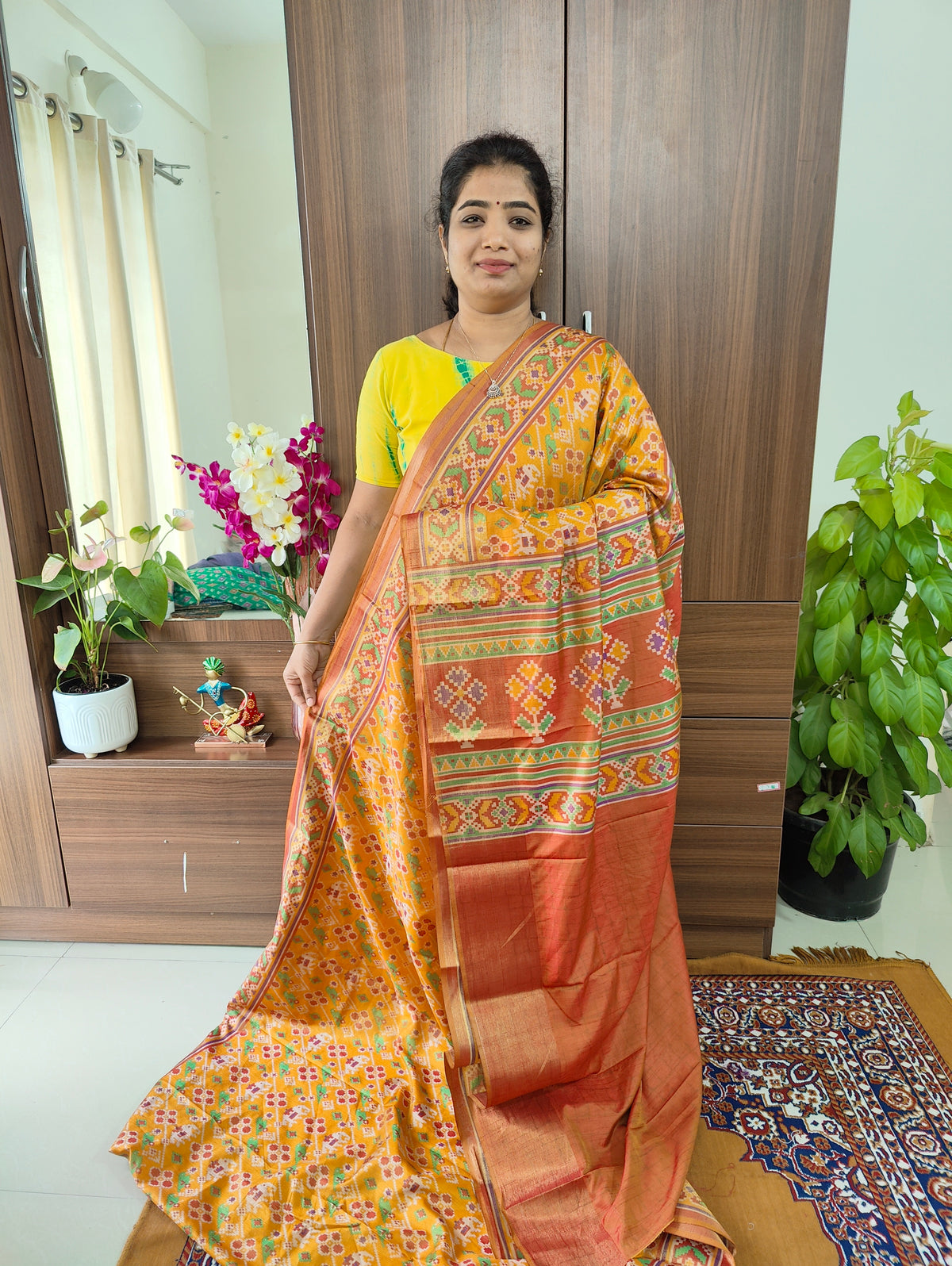 Soft Patola Sarees -  Mustard Yellow