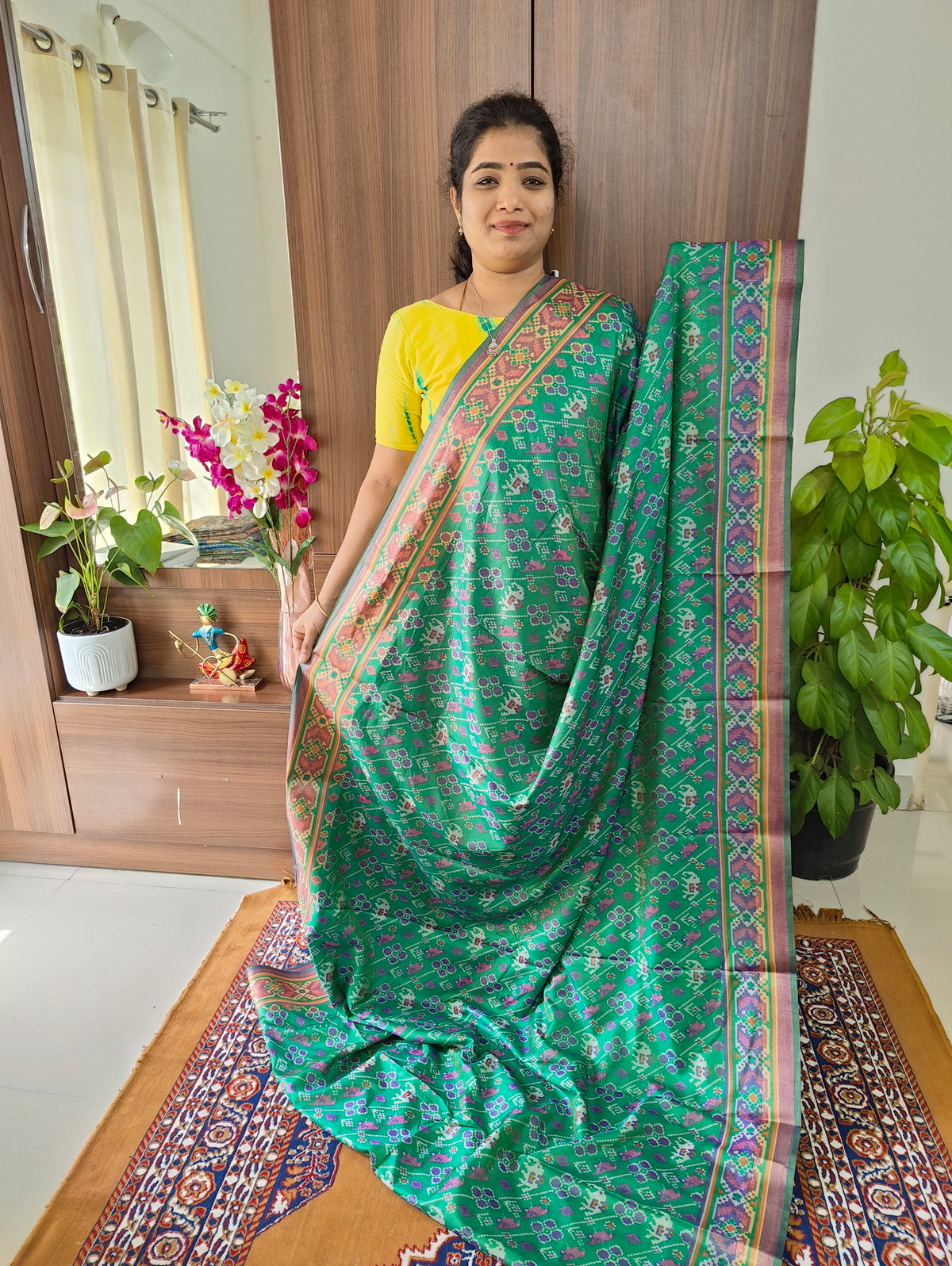 Soft Patola Sarees -  Dark Sea Green