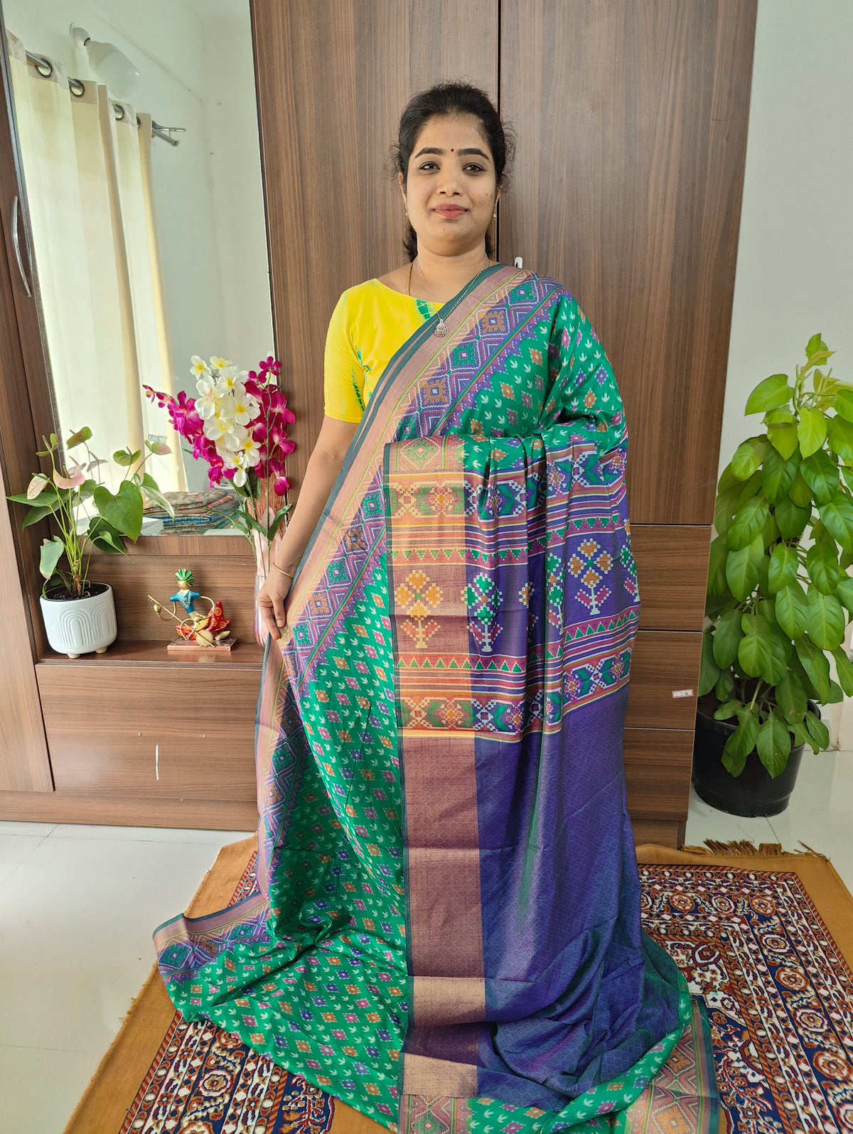 Soft Patola Sarees -  Sea Green