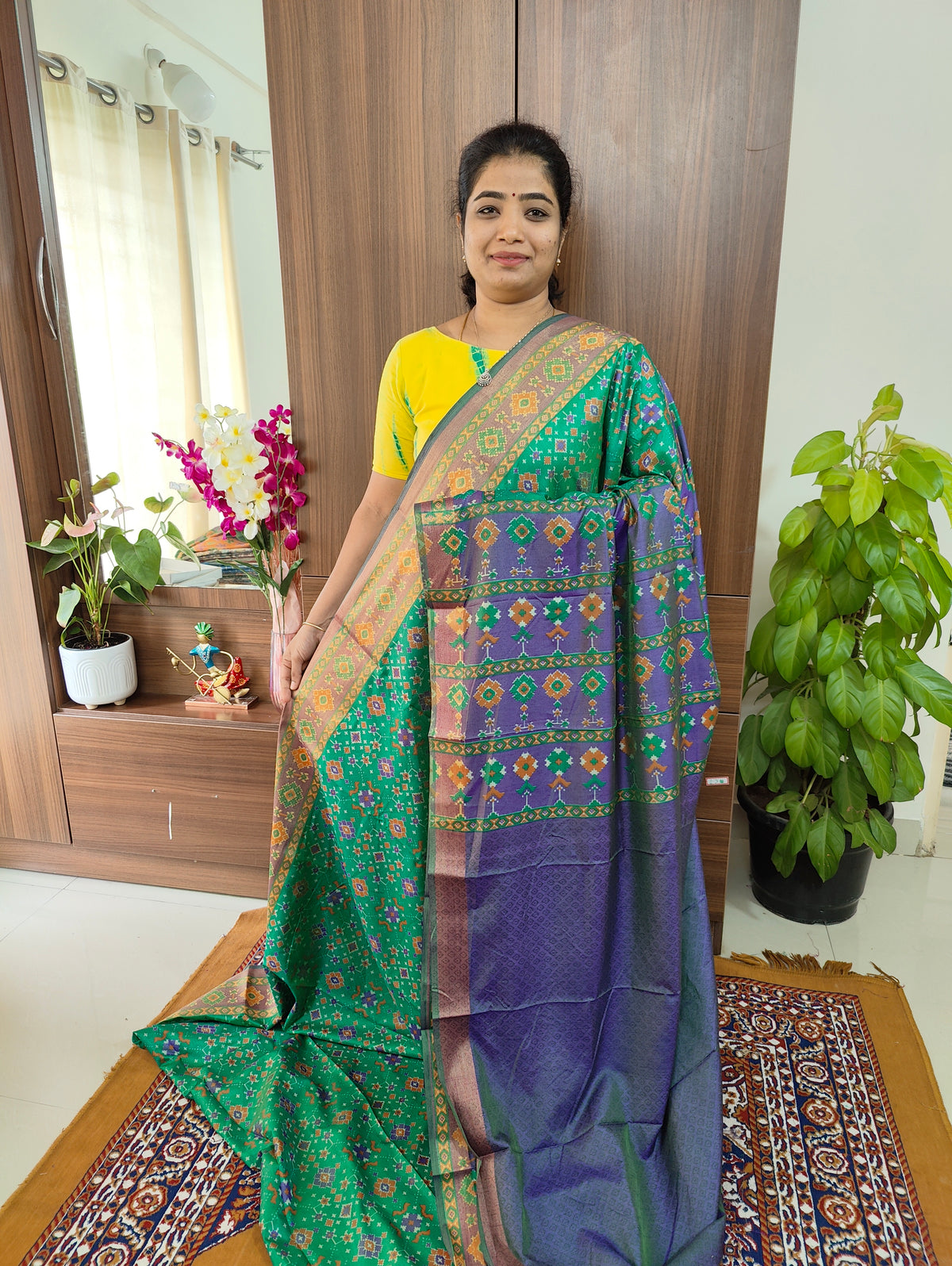 Soft Patola Sarees -  Dark Sea Green