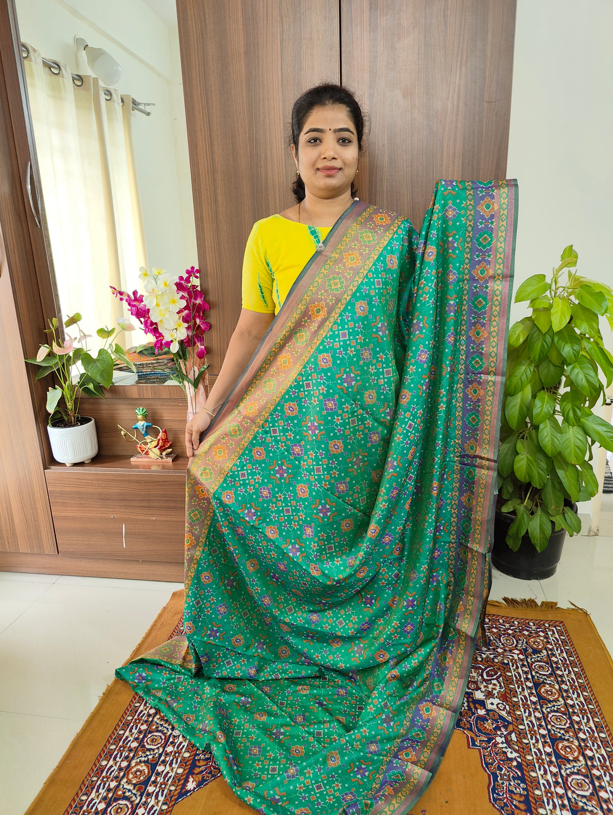 Soft Patola Sarees -  Dark Sea Green