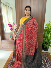 Assam Silk - Red with Black