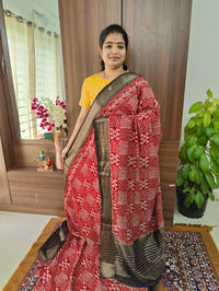 Assam Silk - Red with Black